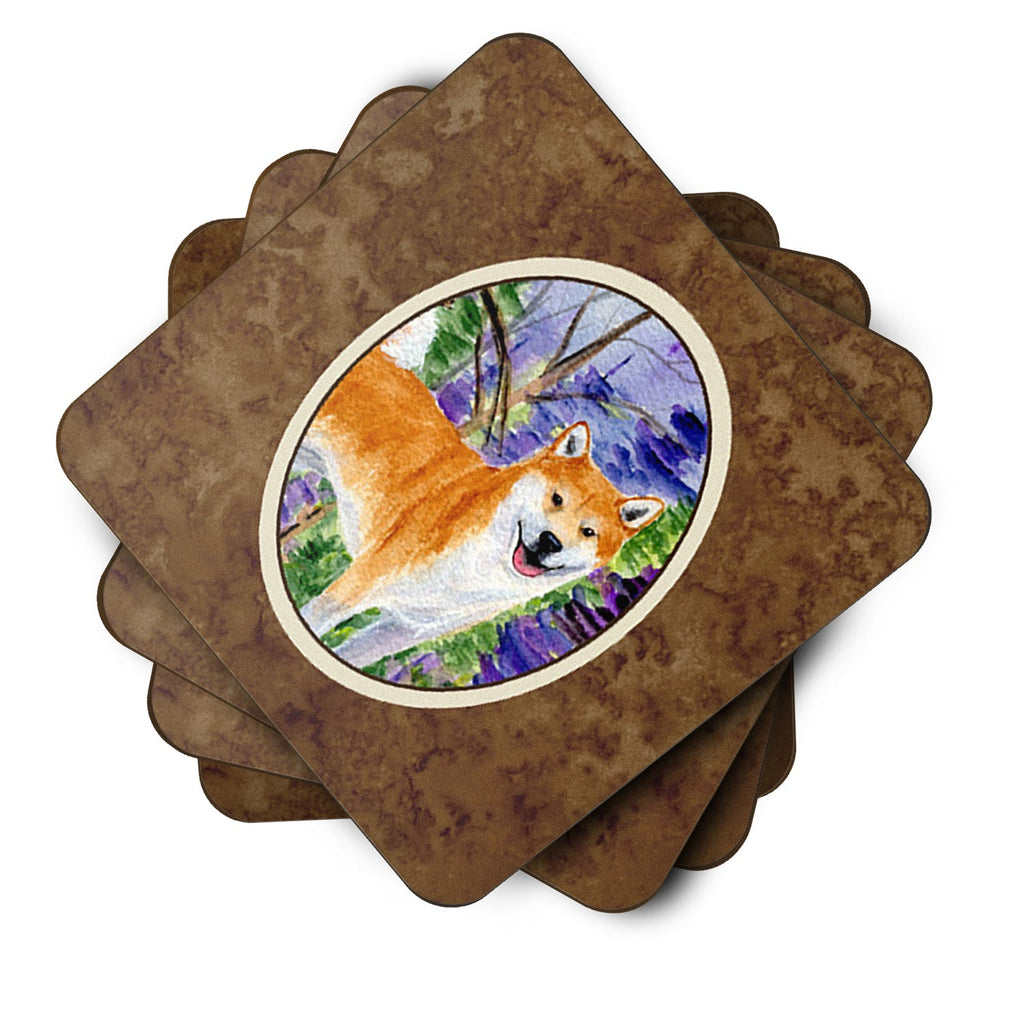 Shiba Inu Foam Coasters Set of 4 Cup Coasters for Indoor Outdoor, Tabletop Protection, Anti Slip, Mouse pad Material