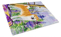 Shiba Inu Cutting Board Tempered Glass Kitchen Cutting Surface, Heat Resistant Chopping, Non-Slip Feet, Food Prep & Serving