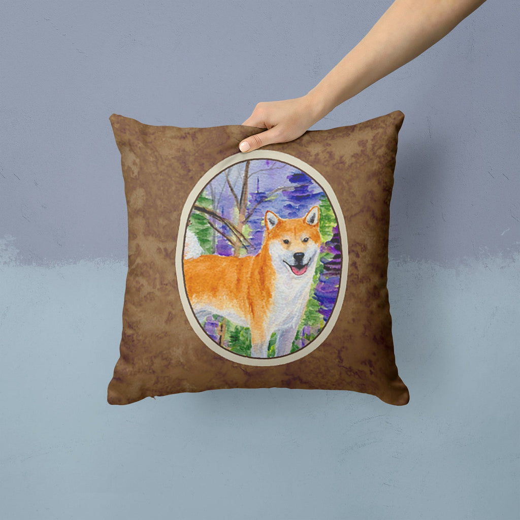 Shiba Inu Decorative Throw Pillow 14x14 Indoor Outdoor Accent Cushion, Fabric Cover with Insert for Sofa, Bed, Porch & Living Room