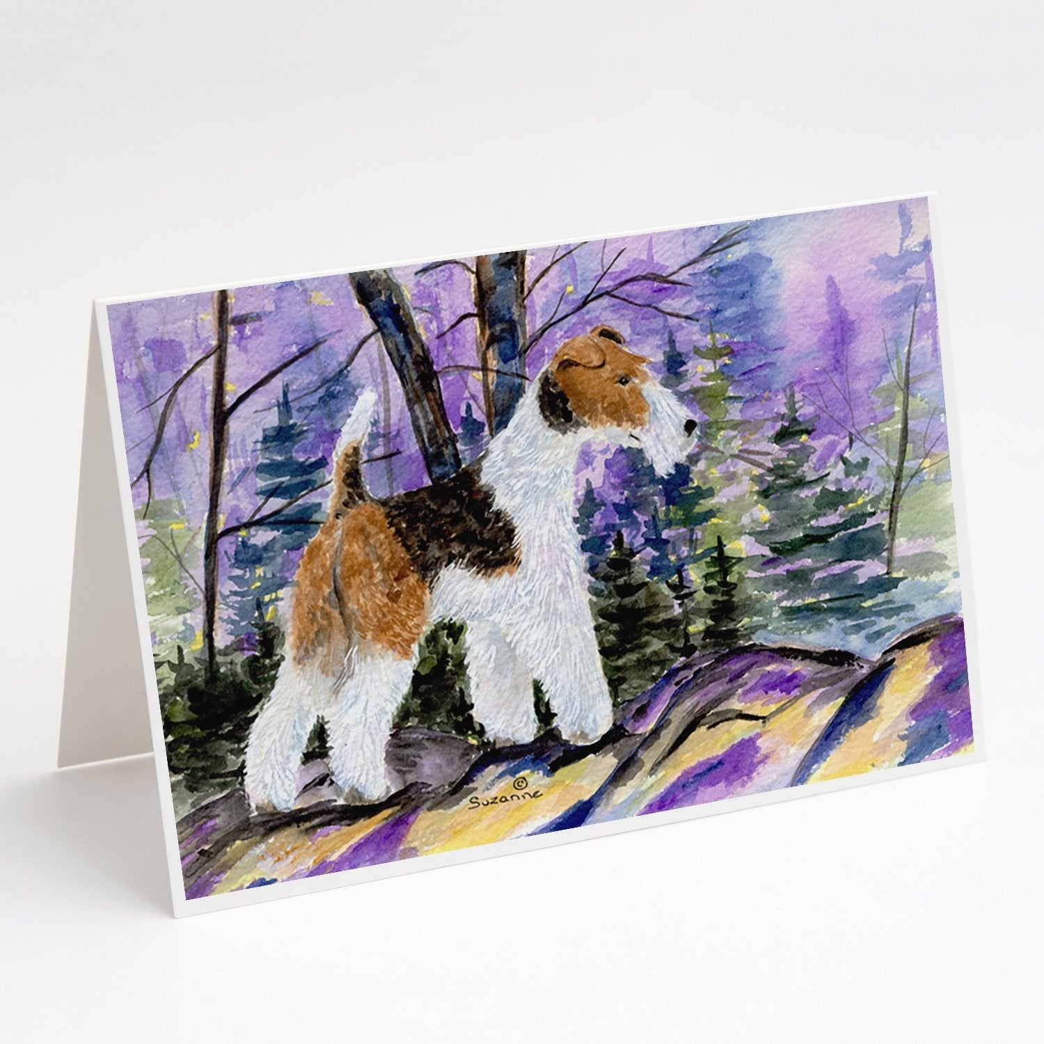 Fox Terrier Greeting Cards Pack of 8 Blank Cards with Envelopes Whimsical A7 Size 5x7
