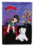 Westie House Flag 28x40 Porch Sleeve Pole Decorative Outside Yard Banner Artwork Wall Hanging, Polyester