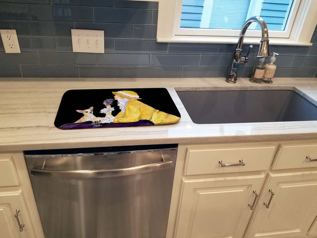 Chihuahua Dish Drying Mat Absorbent Dish Drying Mat Pad for Kitchen Counter Dish Drainer Mat for Countertop, 14 x 21", Multicolor