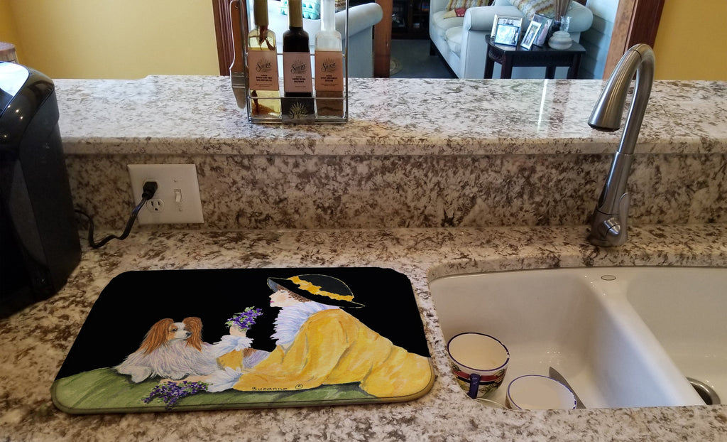 Papillon Dish Drying Mat Absorbent Dish Drying Mat Pad for Kitchen Counter Dish Drainer Mat for Countertop, 14 x 21", Multicolor