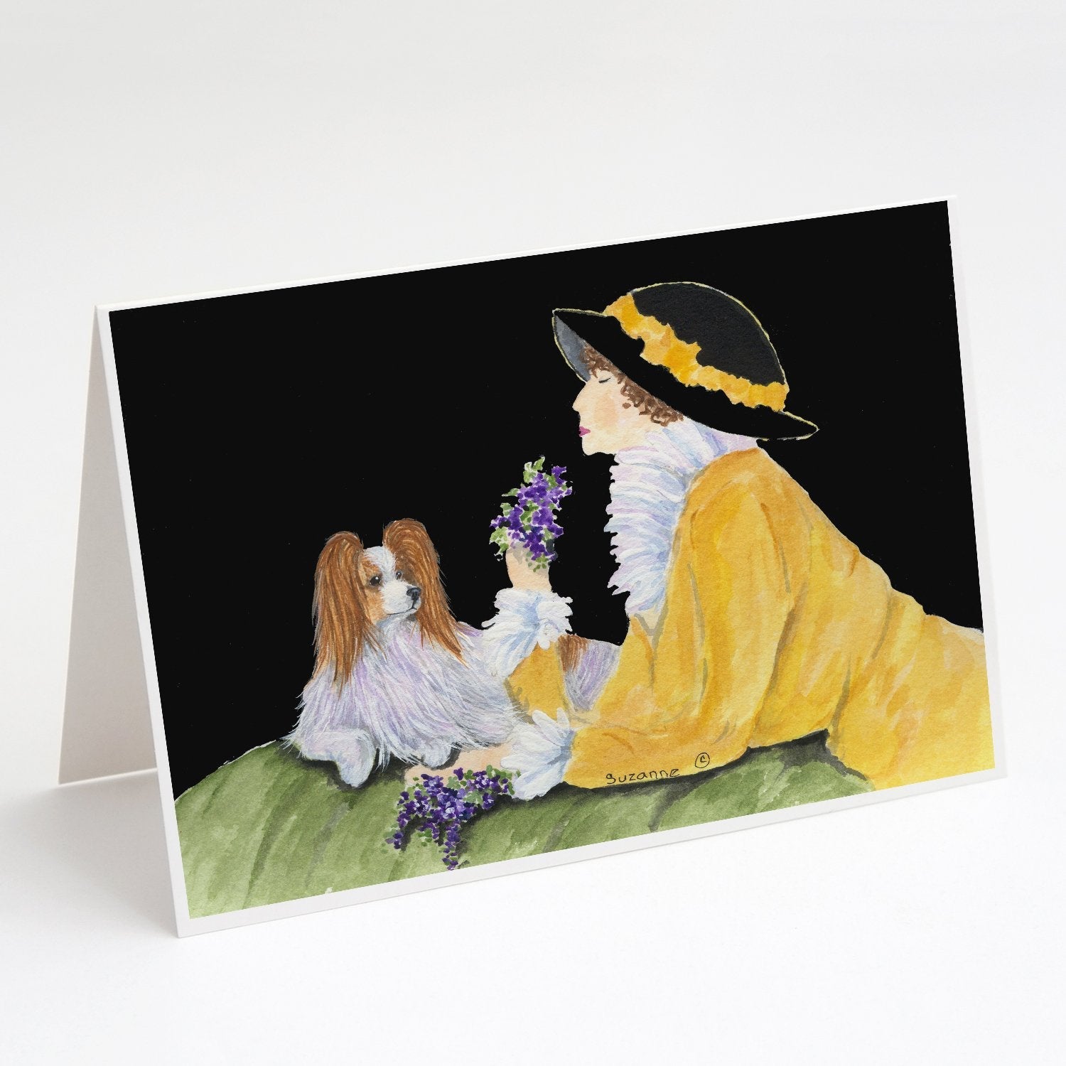 Papillon Greeting Cards Pack of 8 Blank Cards with Envelopes Whimsical A7 Size 5x7