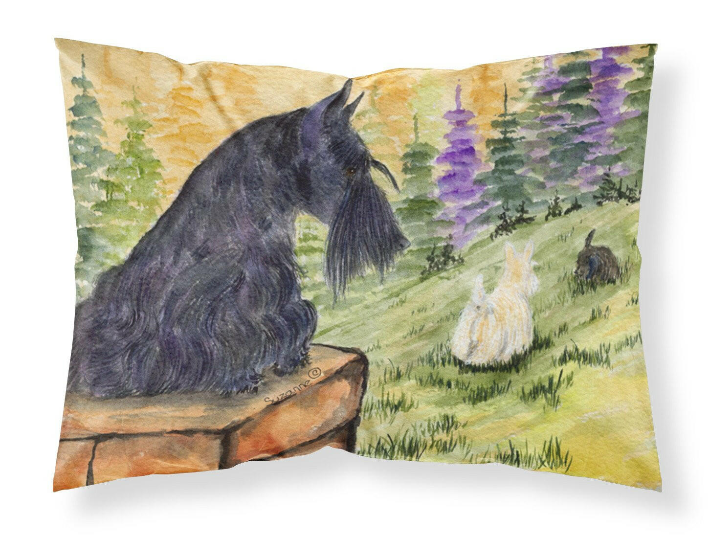 Scottish Terrier Standard Pillowcase Lightweight Super Soft Easy Care Decorative Artwork Pillowcase, Standard