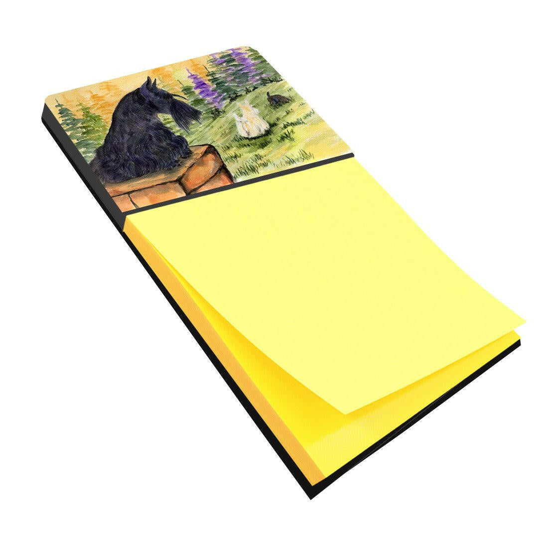 Scottish Terrier Watercolor Sticky Note Holder Refillable Dispenser Desk Accessory 3x3 Pad Gift