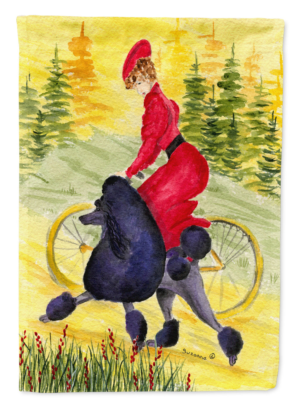 Poodle House Flag 28x40 Porch Sleeve Pole Decorative Outside Yard Banner Artwork Wall Hanging, Polyester