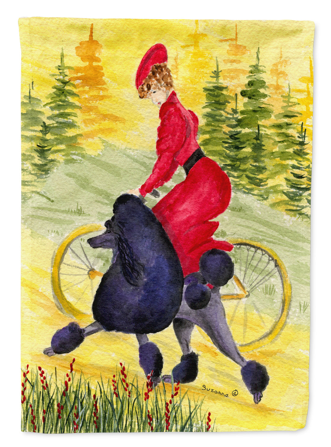 Poodle House Flag 28x40 Porch Sleeve Pole Decorative Outside Yard Banner Artwork Wall Hanging, Polyester