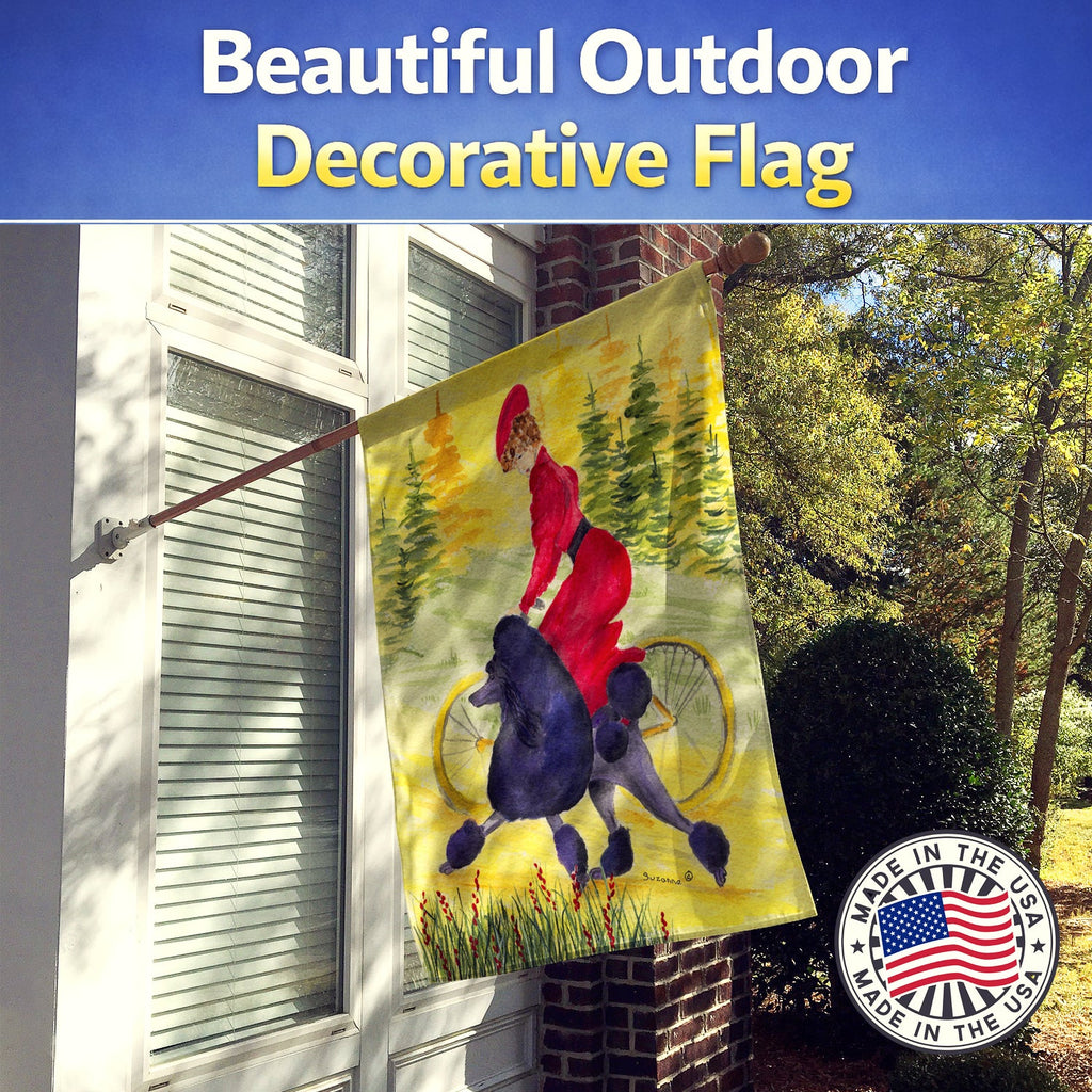 Poodle House Flag 28x40 Porch Sleeve Pole Decorative Outside Yard Banner Artwork Wall Hanging, Polyester