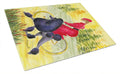 Poodle Cutting Board Tempered Glass Kitchen Cutting Surface, Heat Resistant Chopping, Non-Slip Feet, Food Prep & Serving