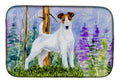 Jack Russell Terrier Dish Drying Mat Absorbent Dish Drying Mat Pad for Kitchen Counter Dish Drainer Mat for Countertop, 14 x 21", Multicolor
