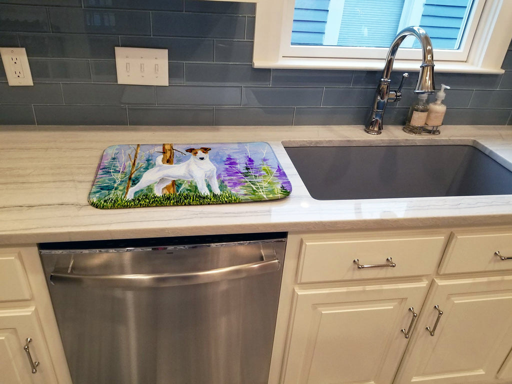 Jack Russell Terrier Dish Drying Mat Absorbent Dish Drying Mat Pad for Kitchen Counter Dish Drainer Mat for Countertop, 14 x 21", Multicolor