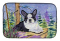 Boston Terrier Dish Drying Mat Absorbent Dish Drying Mat Pad for Kitchen Counter Dish Drainer Mat for Countertop, 14 x 21", Multicolor