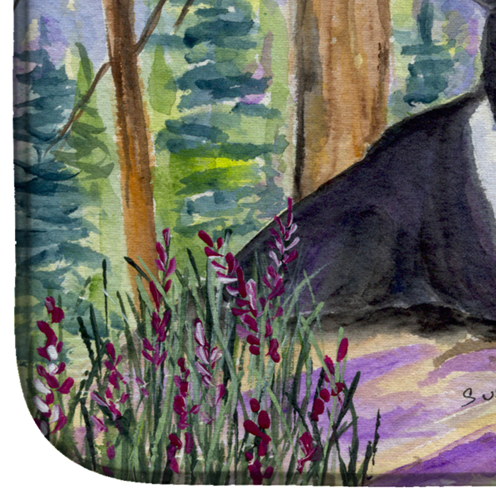 Boston Terrier Dish Drying Mat Absorbent Dish Drying Mat Pad for Kitchen Counter Dish Drainer Mat for Countertop, 14 x 21", Multicolor