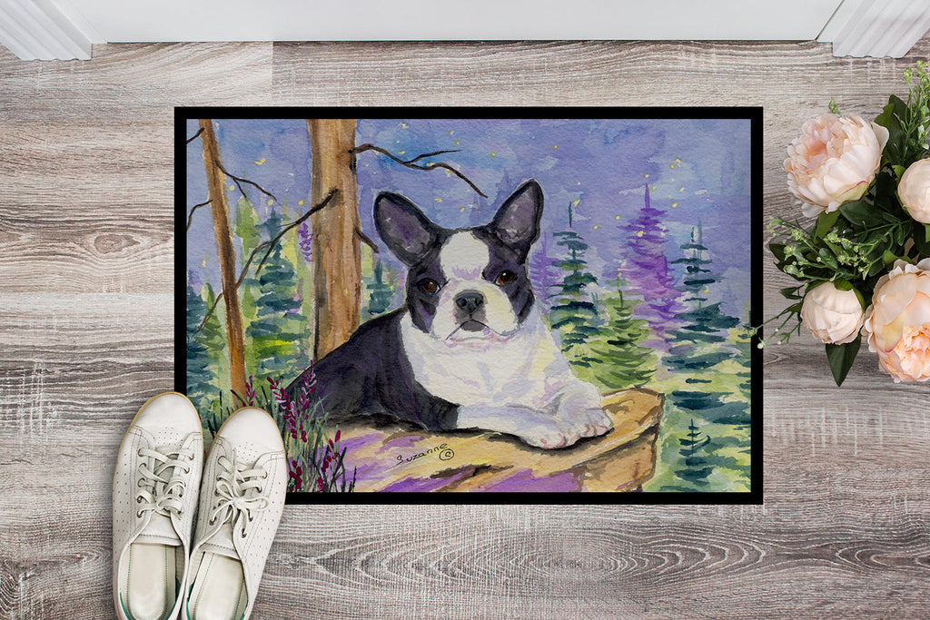 Boston Terrier Doormat Indoor Outdoor 24H X 36W Front Door Mat Rugs for Entryway, Non Slip Washable Low Pile,