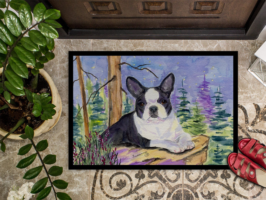 Boston Terrier Doormat Indoor Outdoor 24H X 36W Front Door Mat Rugs for Entryway, Non Slip Washable Low Pile,