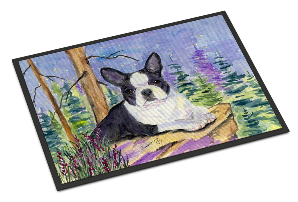Boston Terrier Doormat Indoor Outdoor 18H X 27W Front Door Mat Rugs for Entryway, Non Slip Washable