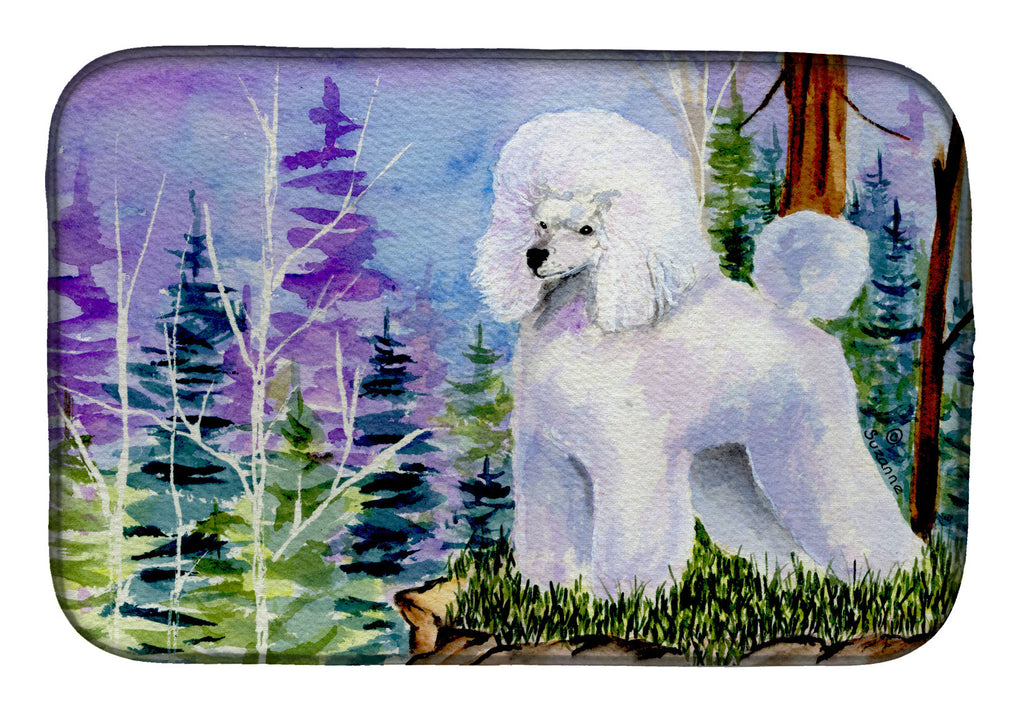 Poodle Dish Drying Mat Absorbent Dish Drying Mat Pad for Kitchen Counter Dish Drainer Mat for Countertop, 14 x 21", Multicolor
