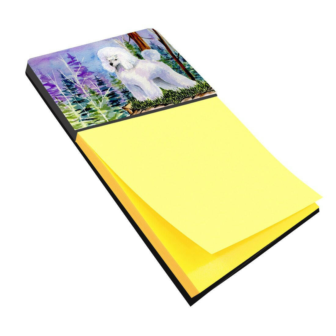 Poodle Watercolor Sticky Note Holder Refillable Dispenser Desk Accessory 3x3 Pad Gift
