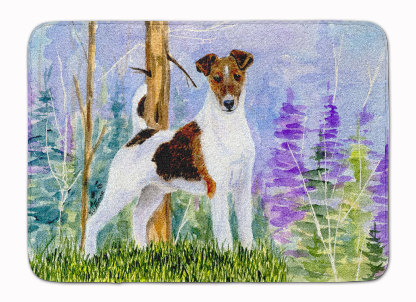 Jack Russell Terrier Memory Foam Kitchen Mat Machine Washable Anti-Fatigue Cushion Comfort Bath or Kitchen Rug