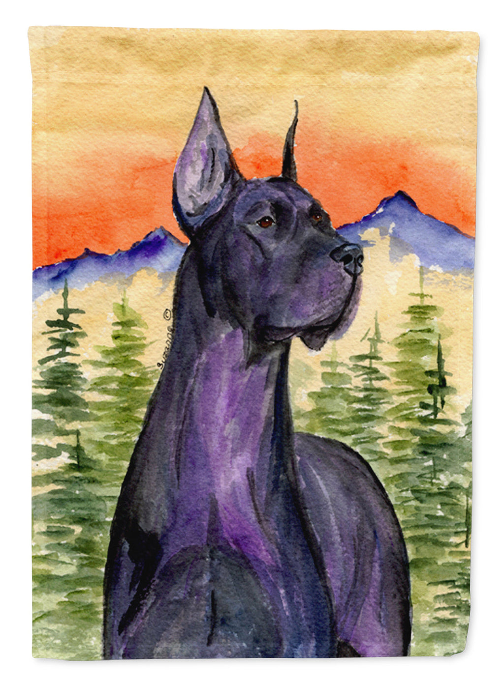 Great Dane House Flag 28x40 Porch Sleeve Pole Decorative Outside Yard Banner Artwork Wall Hanging, Polyester