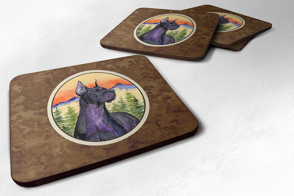 Great Dane Foam Coasters Set of 4 Cup Coasters for Indoor Outdoor, Tabletop Protection, Anti Slip, Mouse pad Material