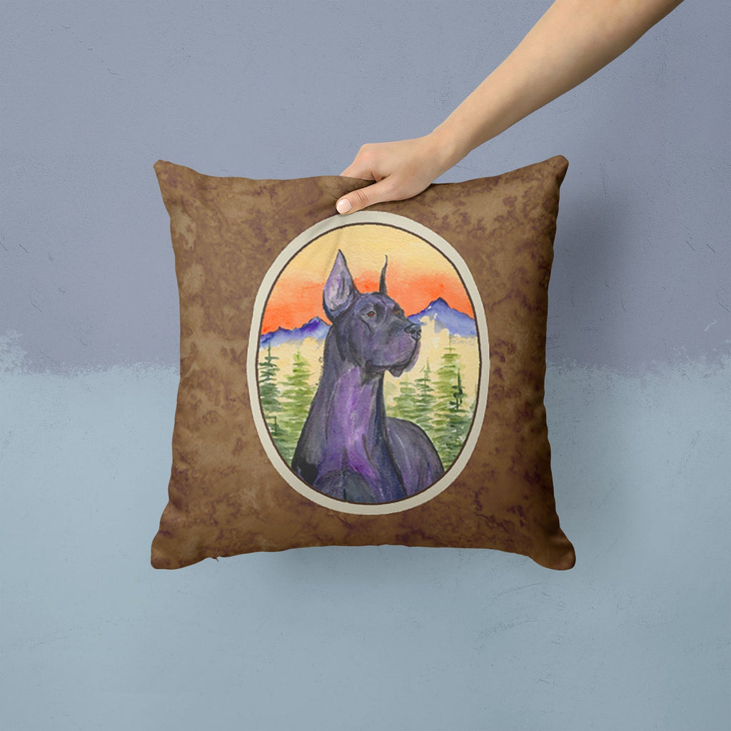 Great Dane Decorative Throw Pillow 14x14 Indoor Outdoor Accent Cushion, Fabric Cover with Insert for Sofa, Bed, Porch & Living Room