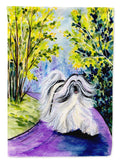 Tibetan Terrier House Flag 28x40 Porch Sleeve Pole Decorative Outside Yard Banner Artwork Wall Hanging, Polyester