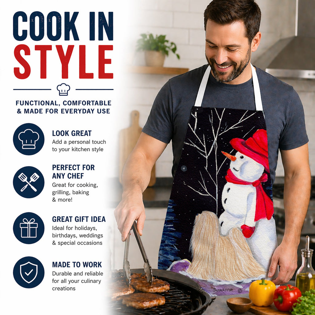 Lhasa Apso Apron Cooking Kitchen Server Baking Crafts Gardening for Adult Women Men, Unisex, Large, Multicolor