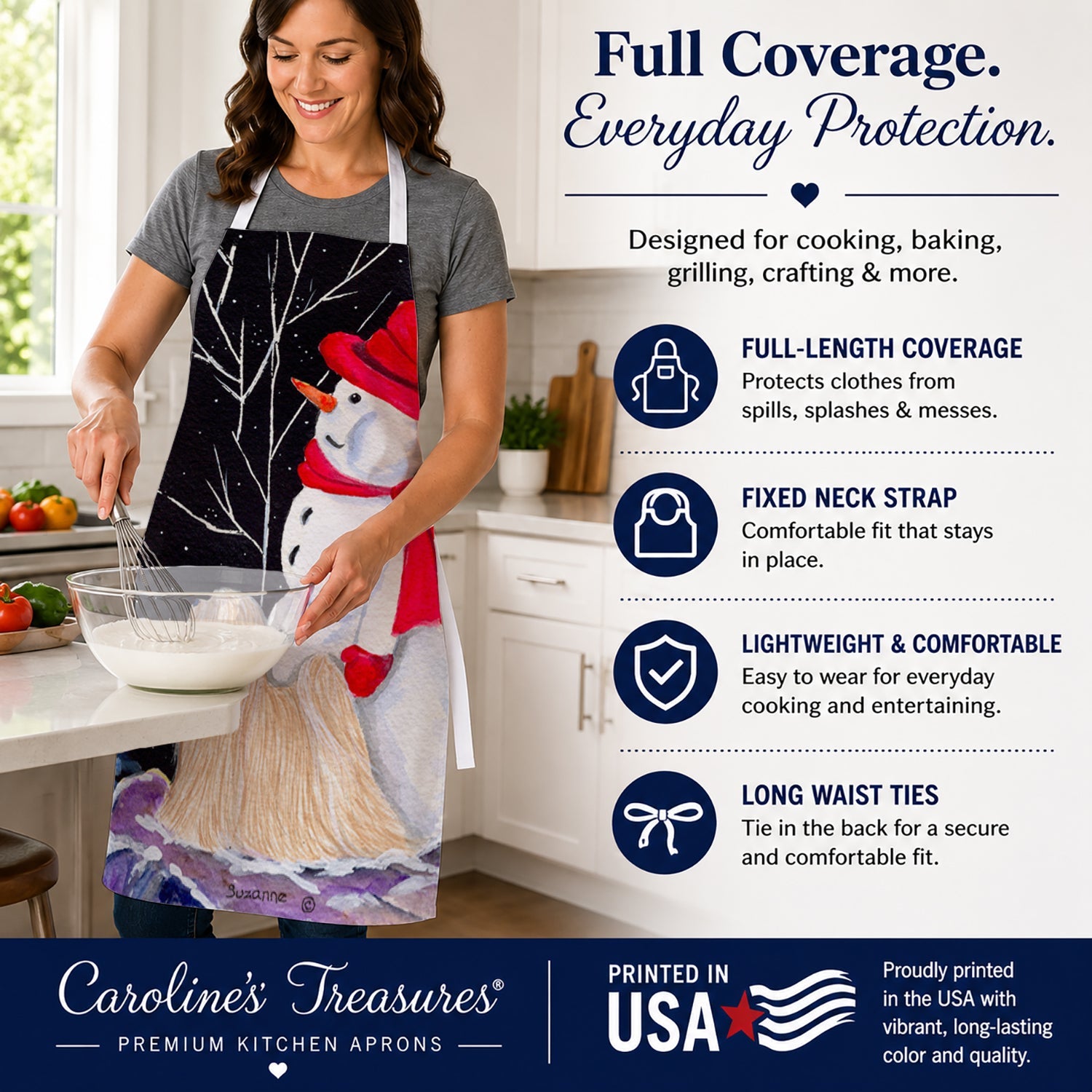 Lhasa Apso Apron Cooking Kitchen Server Baking Crafts Gardening for Adult Women Men, Unisex, Large, Multicolor