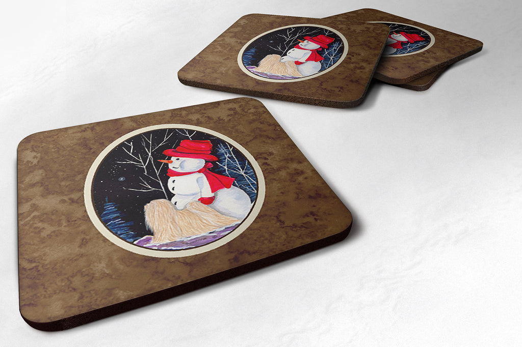Lhasa Apso Foam Coasters Set of 4 Cup Coasters for Indoor Outdoor, Tabletop Protection, Anti Slip, Mouse pad Material