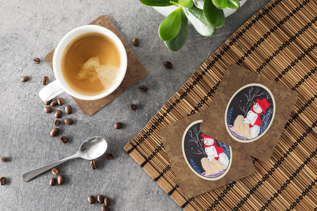 Lhasa Apso Foam Coasters Set of 4 Cup Coasters for Indoor Outdoor, Tabletop Protection, Anti Slip, Mouse pad Material