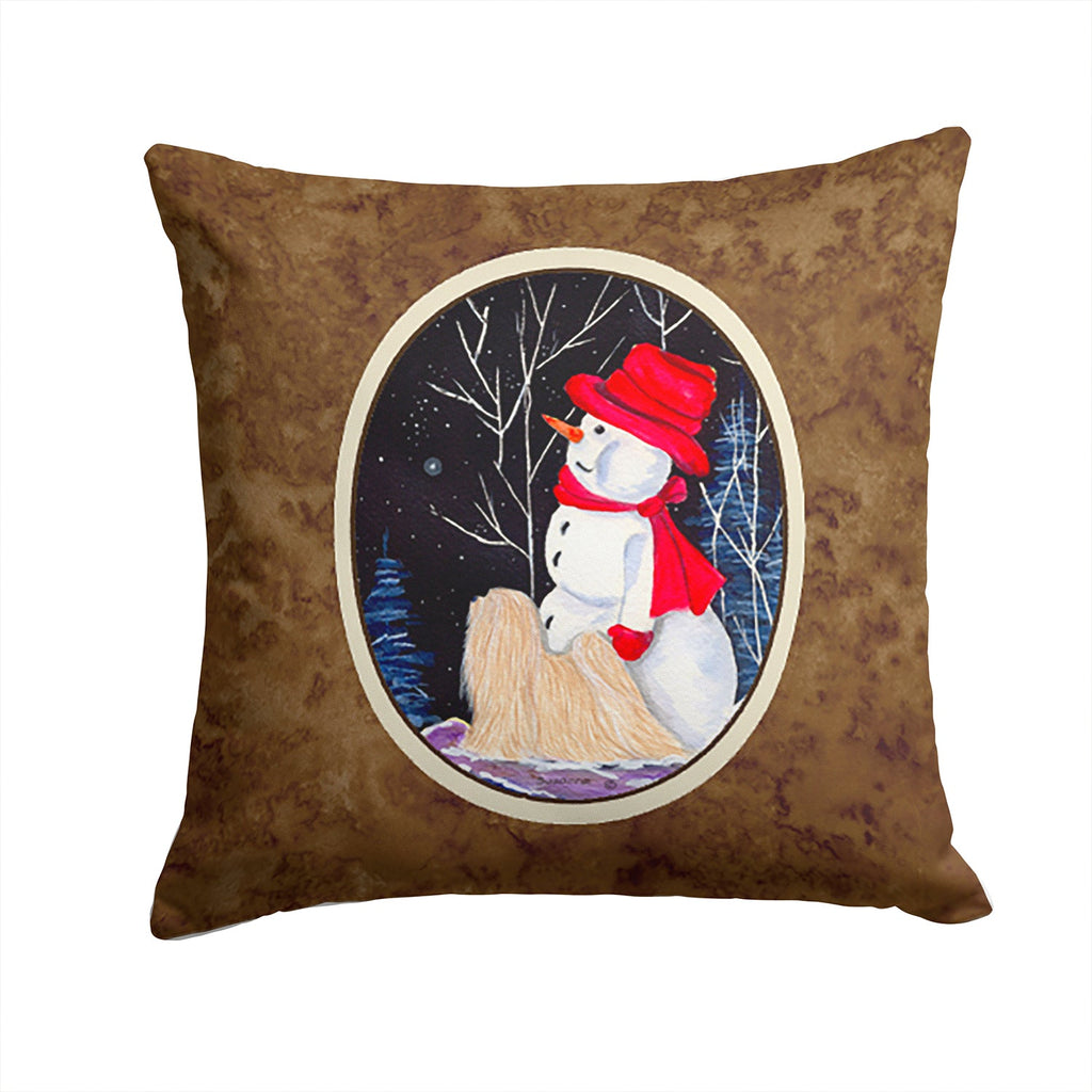 Lhasa Apso Decorative Throw Pillow 14x14 Indoor Outdoor Accent Cushion, Fabric Cover with Insert for Sofa, Bed, Porch & Living Room