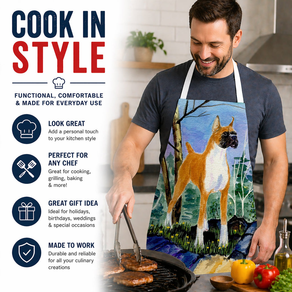 Boxer Apron Cooking Kitchen Server Baking Crafts Gardening for Adult Women Men, Unisex, Large, Multicolor
