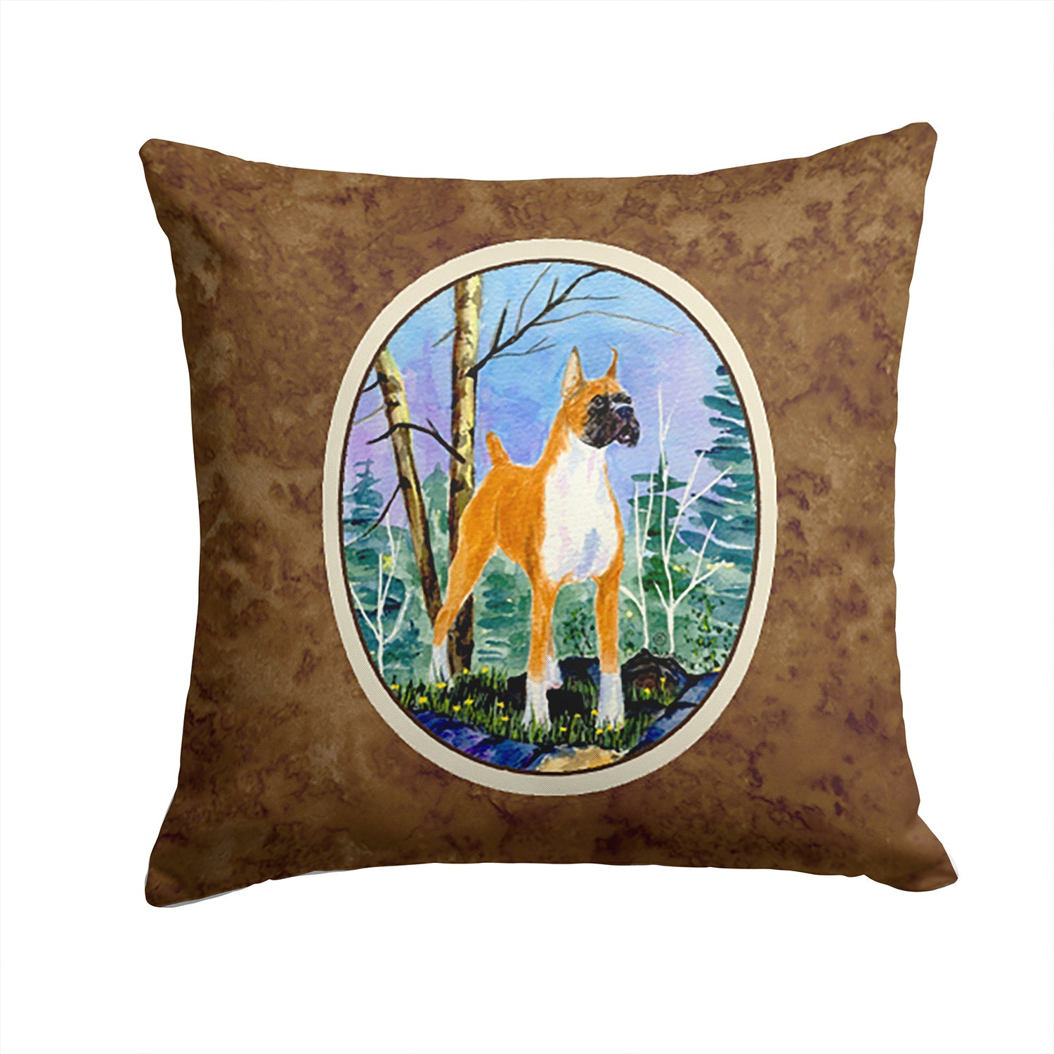 Boxer Decorative Throw Pillow 14x14 Indoor Outdoor Accent Cushion, Fabric Cover with Insert for Sofa, Bed, Porch & Living Room