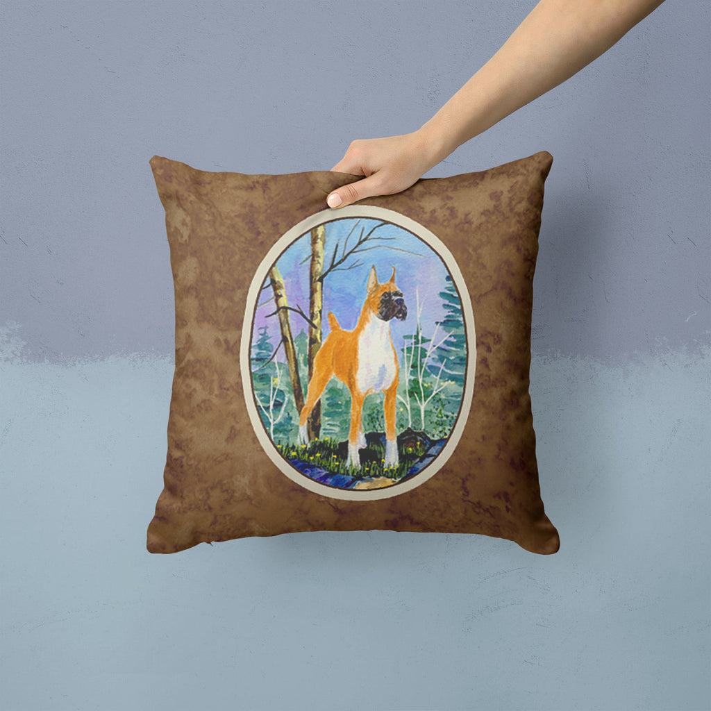 Boxer Decorative Throw Pillow 14x14 Indoor Outdoor Accent Cushion, Fabric Cover with Insert for Sofa, Bed, Porch & Living Room