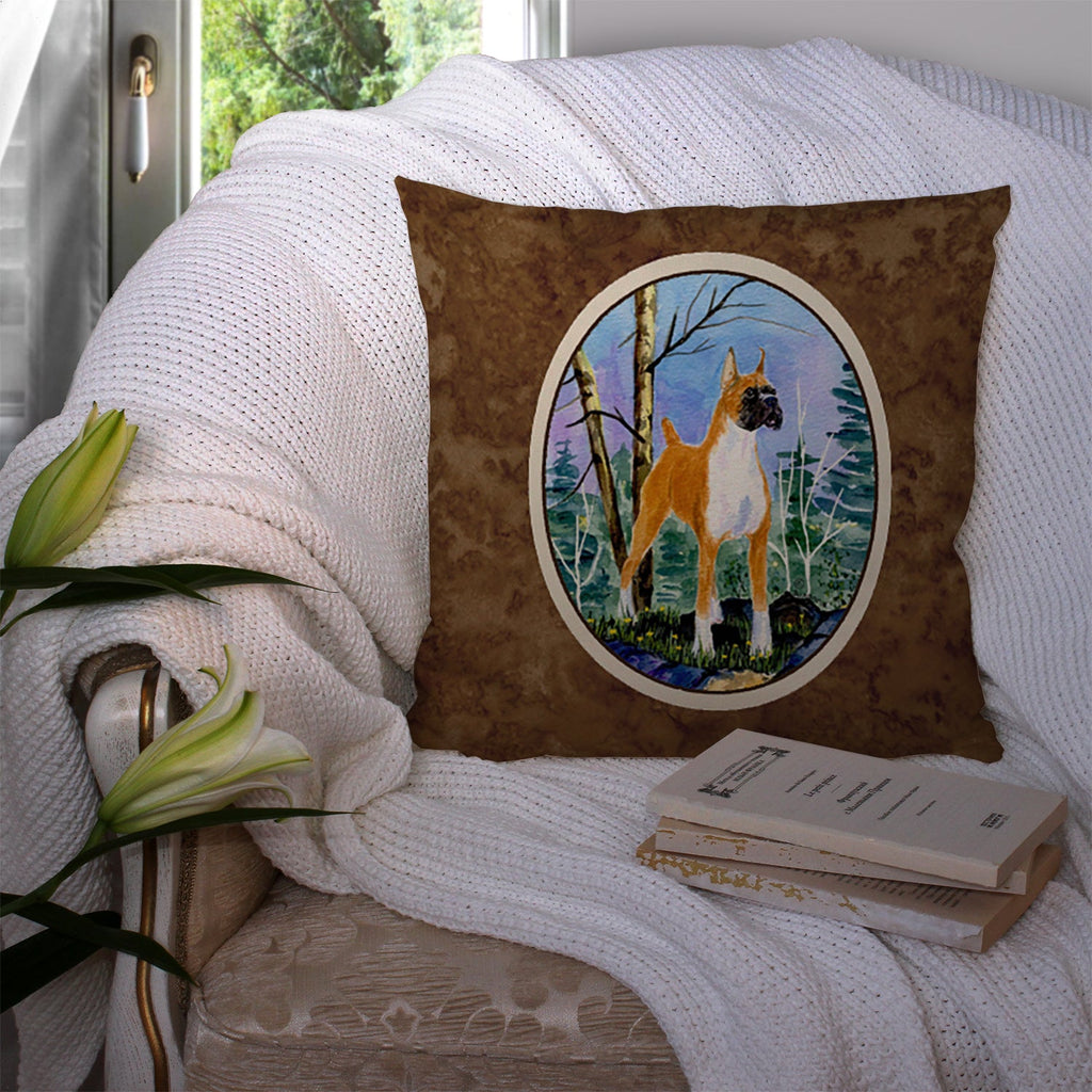 Boxer Decorative Throw Pillow 14x14 Indoor Outdoor Accent Cushion, Fabric Cover with Insert for Sofa, Bed, Porch & Living Room