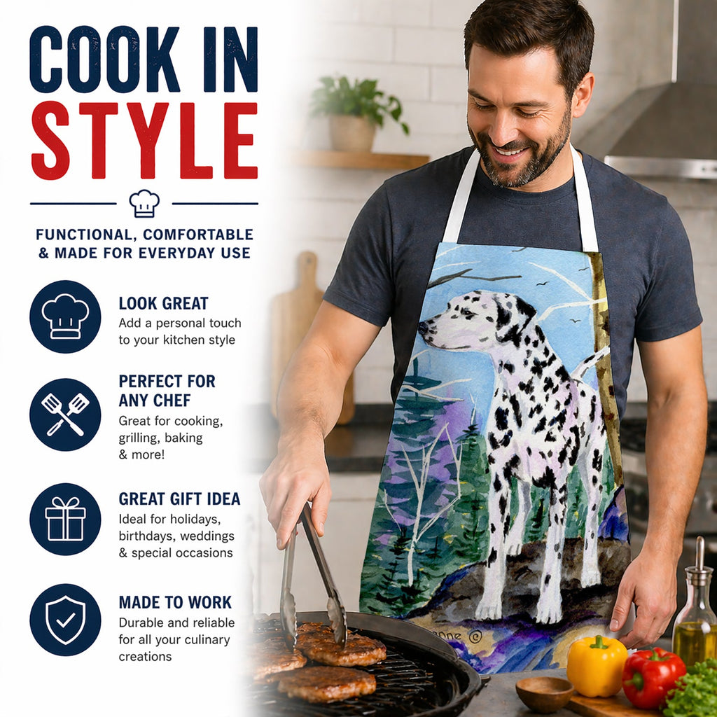 Dalmatian Apron Cooking Kitchen Server Baking Crafts Gardening for Adult Women Men, Unisex, Large, Multicolor