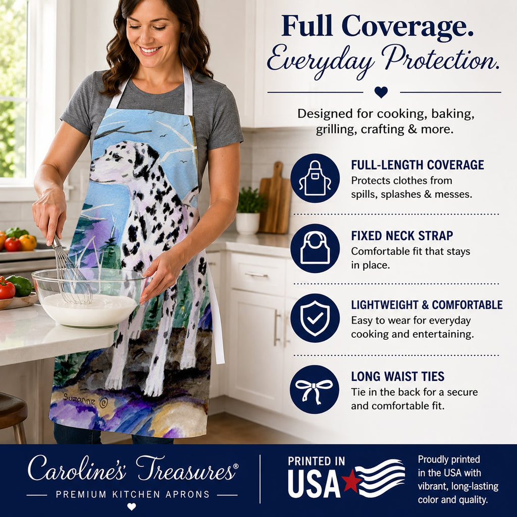 Dalmatian Apron Cooking Kitchen Server Baking Crafts Gardening for Adult Women Men, Unisex, Large, Multicolor