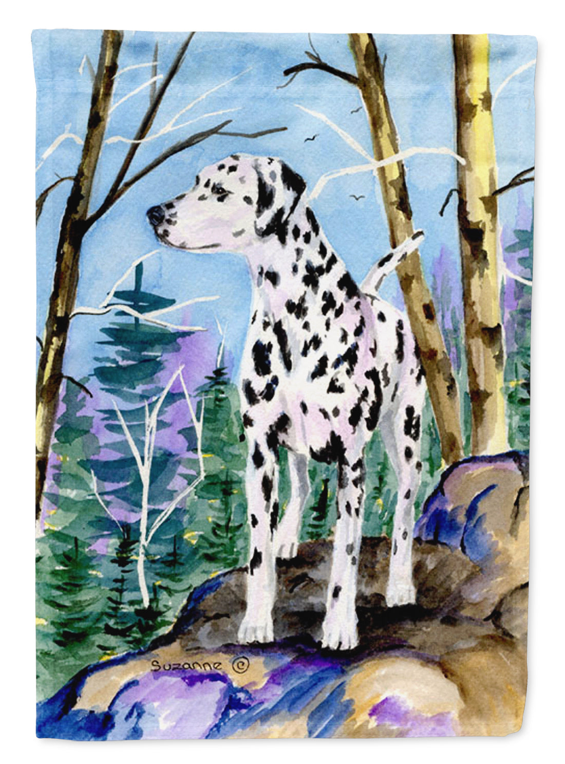 Dalmatian House Flag 28x40 Porch Sleeve Pole Decorative Outside Yard Banner Artwork Wall Hanging, Polyester