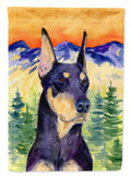 Doberman House Flag 28x40 Porch Sleeve Pole Decorative Outside Yard Banner Artwork Wall Hanging, Polyester