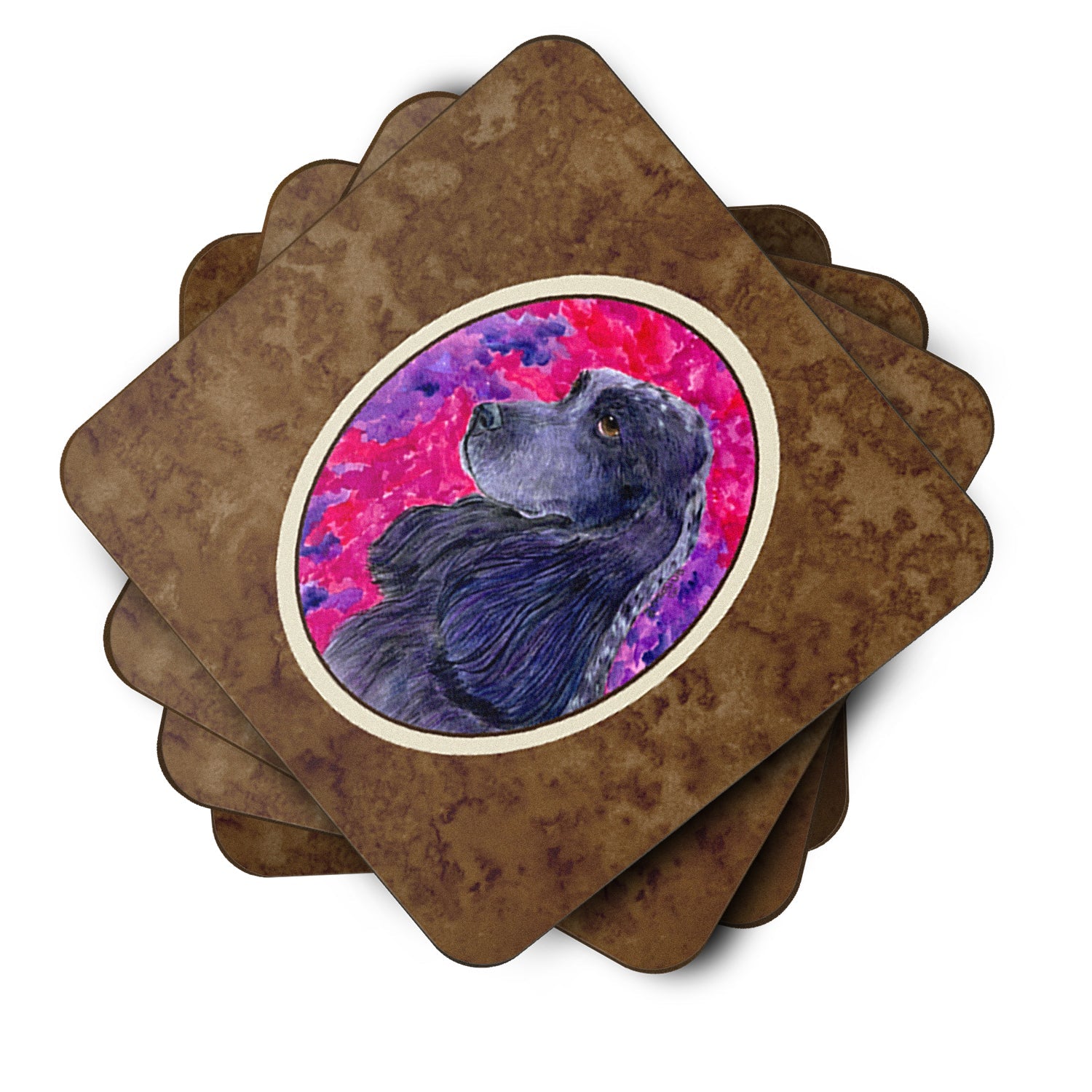 Cocker Spaniel Foam Coasters Set of 4 Cup Coasters for Indoor Outdoor, Tabletop Protection, Anti Slip, Mouse pad Material