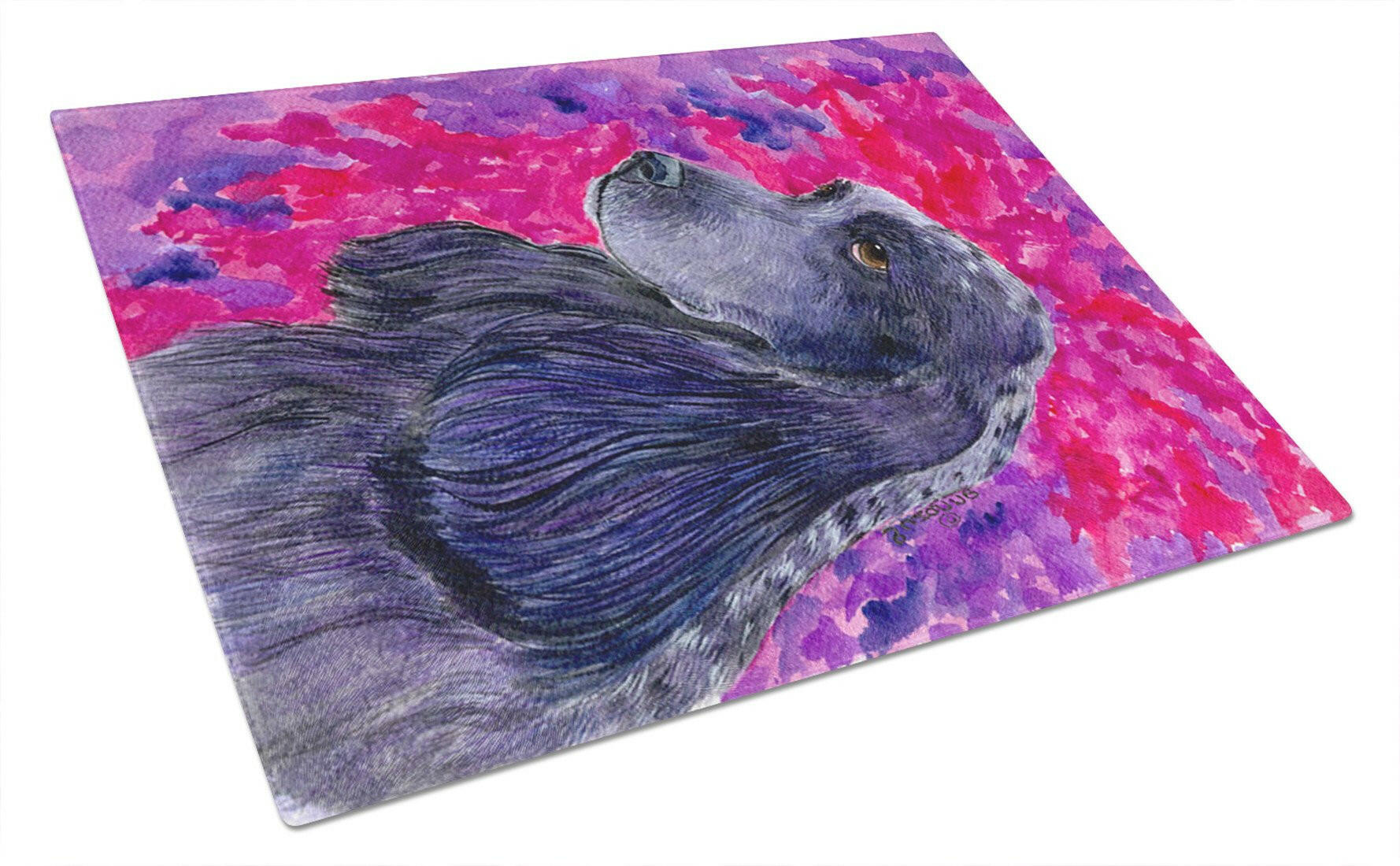 Cocker Spaniel Cutting Board Tempered Glass Kitchen Cutting Surface, Heat Resistant Chopping, Non-Slip Feet, Food Prep & Serving