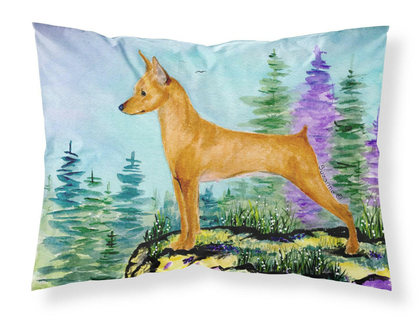 Min Pin Standard Pillowcase Lightweight Super Soft Easy Care Decorative Artwork Pillowcase, Standard