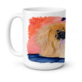 Pekingese Ceramic Coffee Mug 15 oz Decorative Large C Handle Mug Cup for Tea, Cocoa Hot Chocolate