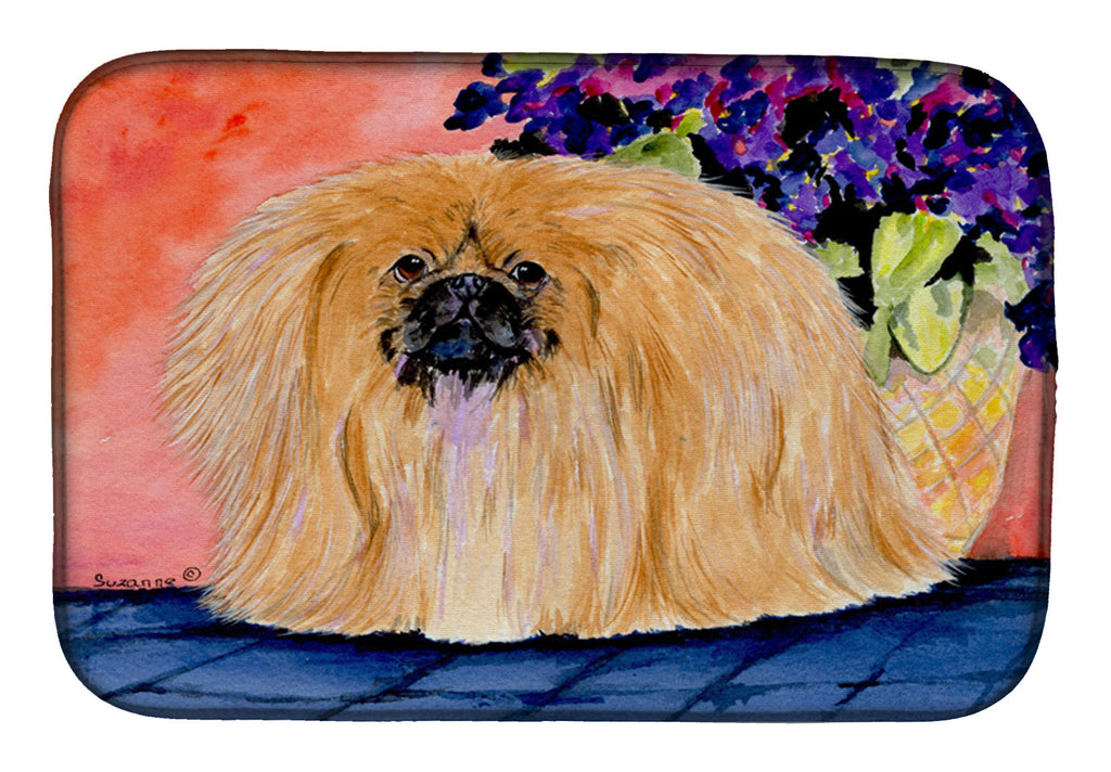 Pekingese Dish Drying Mat Absorbent Dish Drying Mat Pad for Kitchen Counter Dish Drainer Mat for Countertop, 14 x 21", Multicolor