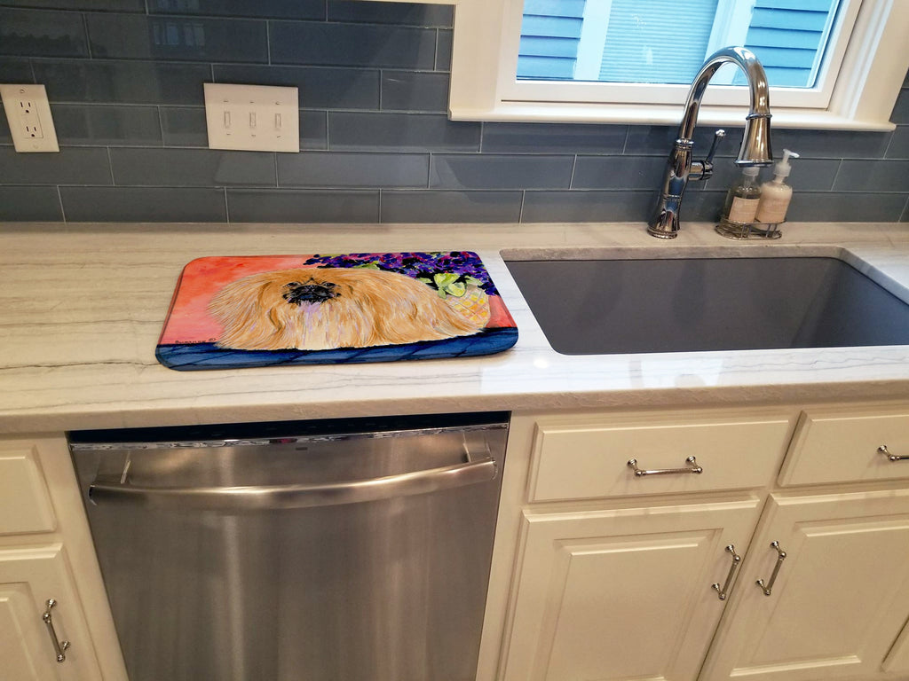 Pekingese Dish Drying Mat Absorbent Dish Drying Mat Pad for Kitchen Counter Dish Drainer Mat for Countertop, 14 x 21", Multicolor