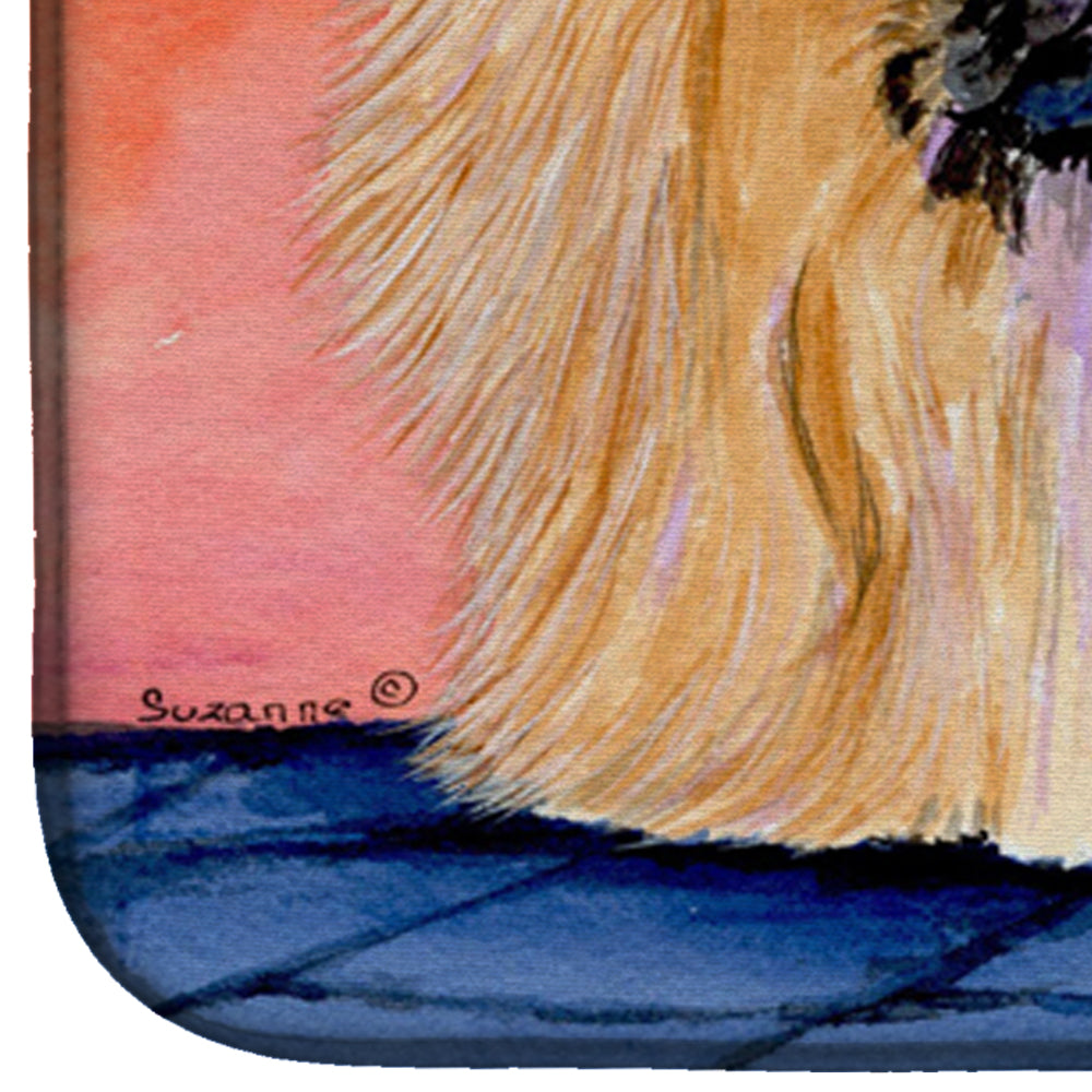 Pekingese Dish Drying Mat Absorbent Dish Drying Mat Pad for Kitchen Counter Dish Drainer Mat for Countertop, 14 x 21", Multicolor