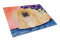 Pekingese Cutting Board Tempered Glass Kitchen Cutting Surface, Heat Resistant Chopping, Non-Slip Feet, Food Prep & Serving