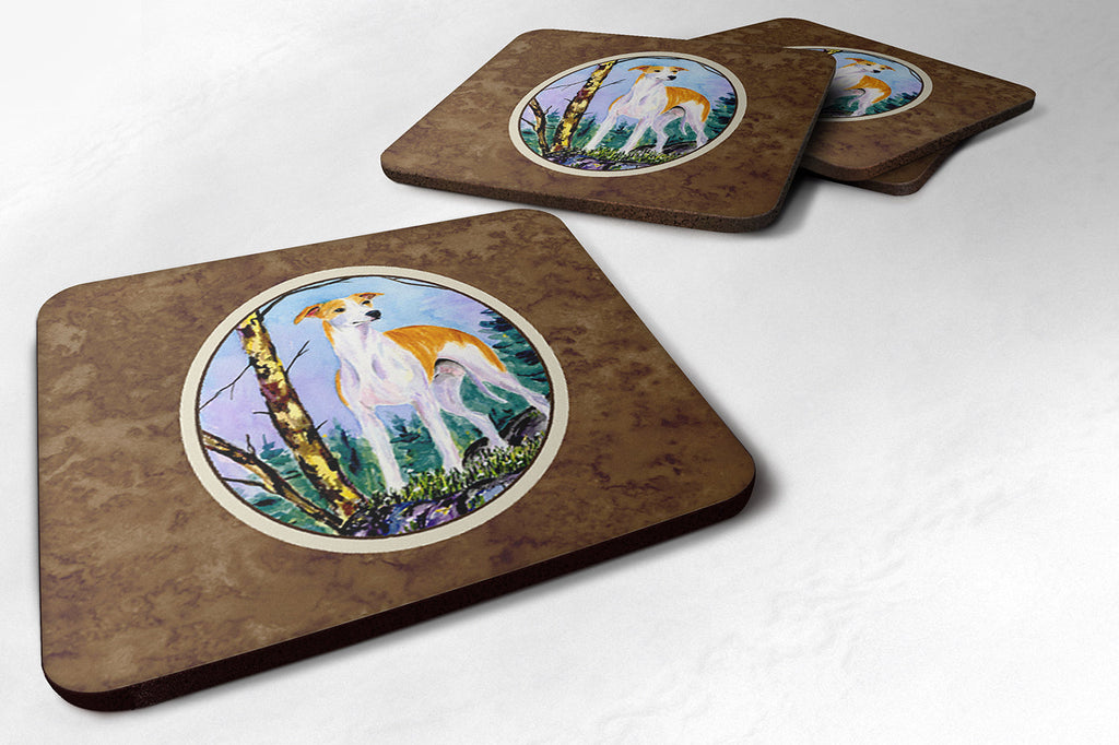 Whippet Foam Coasters Set of 4 Cup Coasters for Indoor Outdoor, Tabletop Protection, Anti Slip, Mouse pad Material